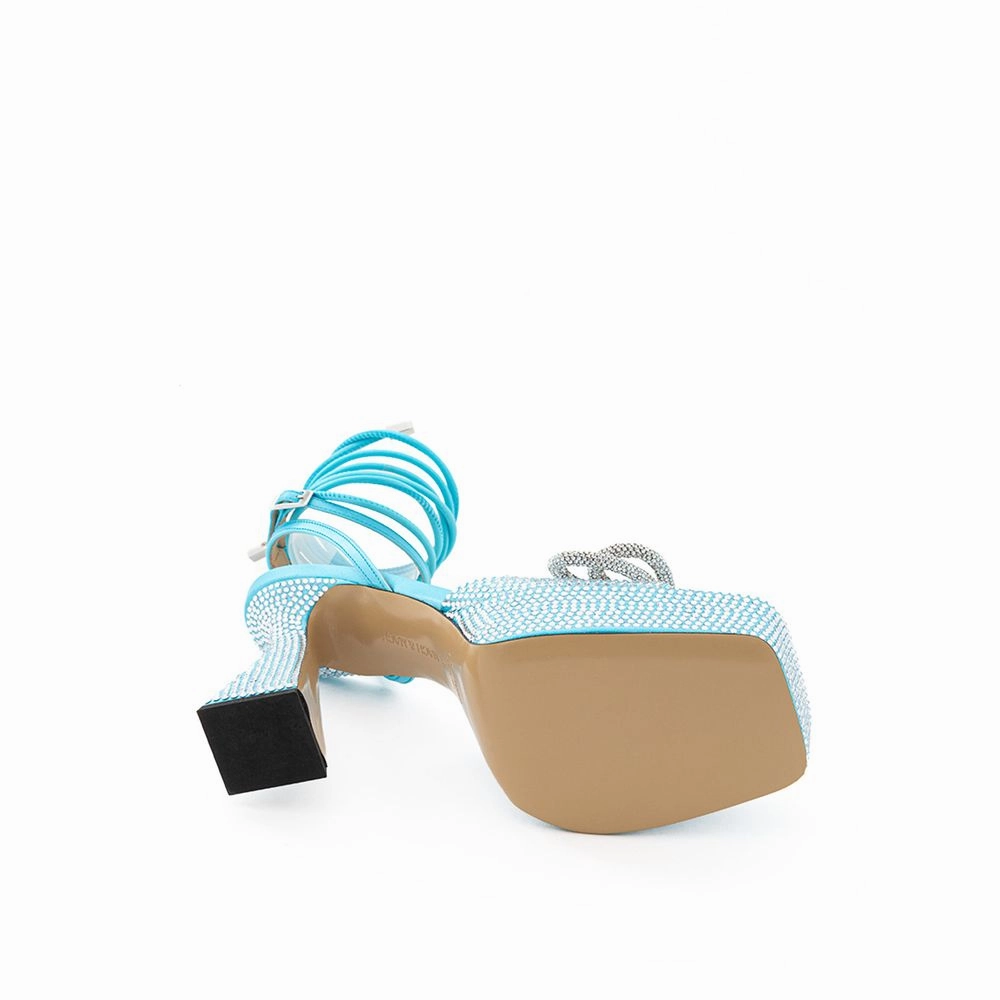 Geox Sandals MACH & MACH Blue Leather Platform Sandals