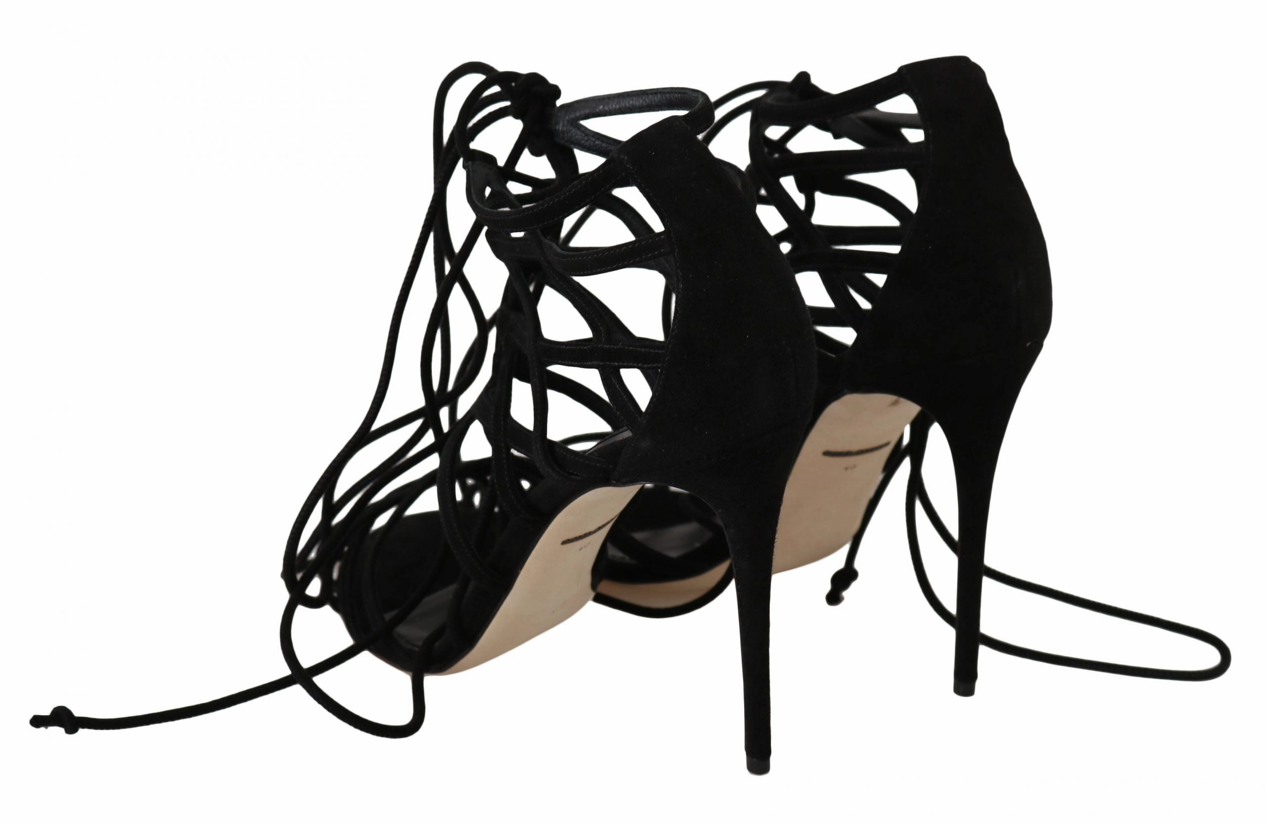 Black Suede Strap Stilettos Sandals Freda Salvador Sandals