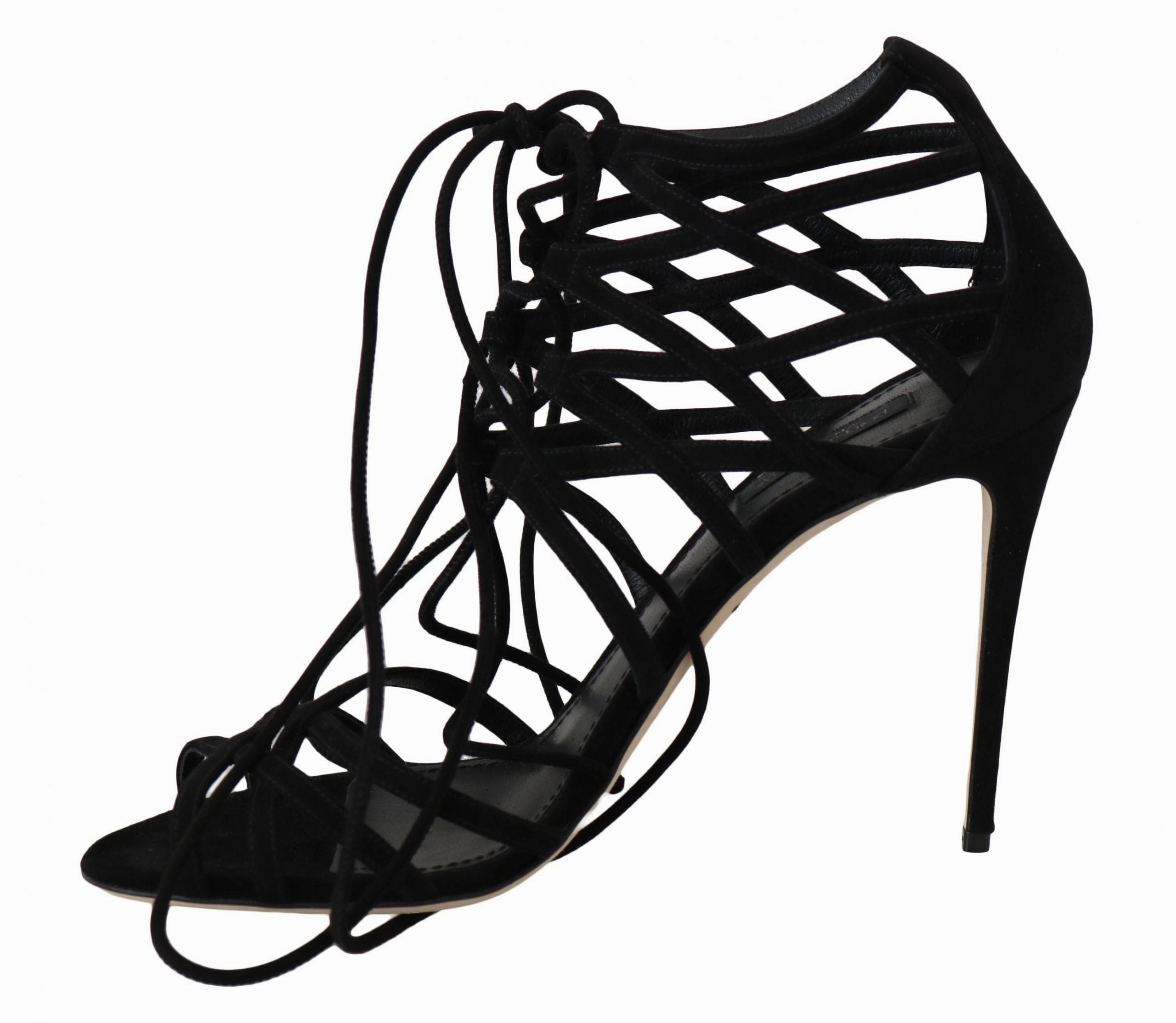 Japanese Wood Sandals Black Suede Strap Stilettos Sandals