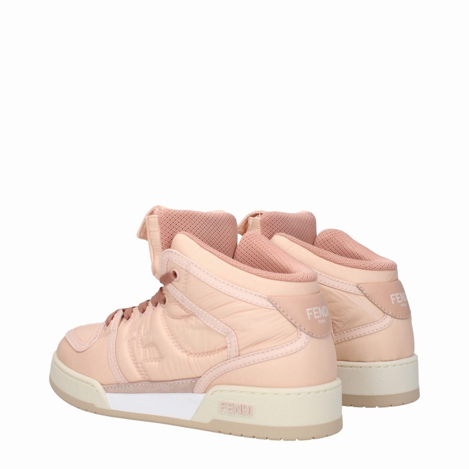 Fendi Pink Nylon High Top Sneakers Boots Sneakers
