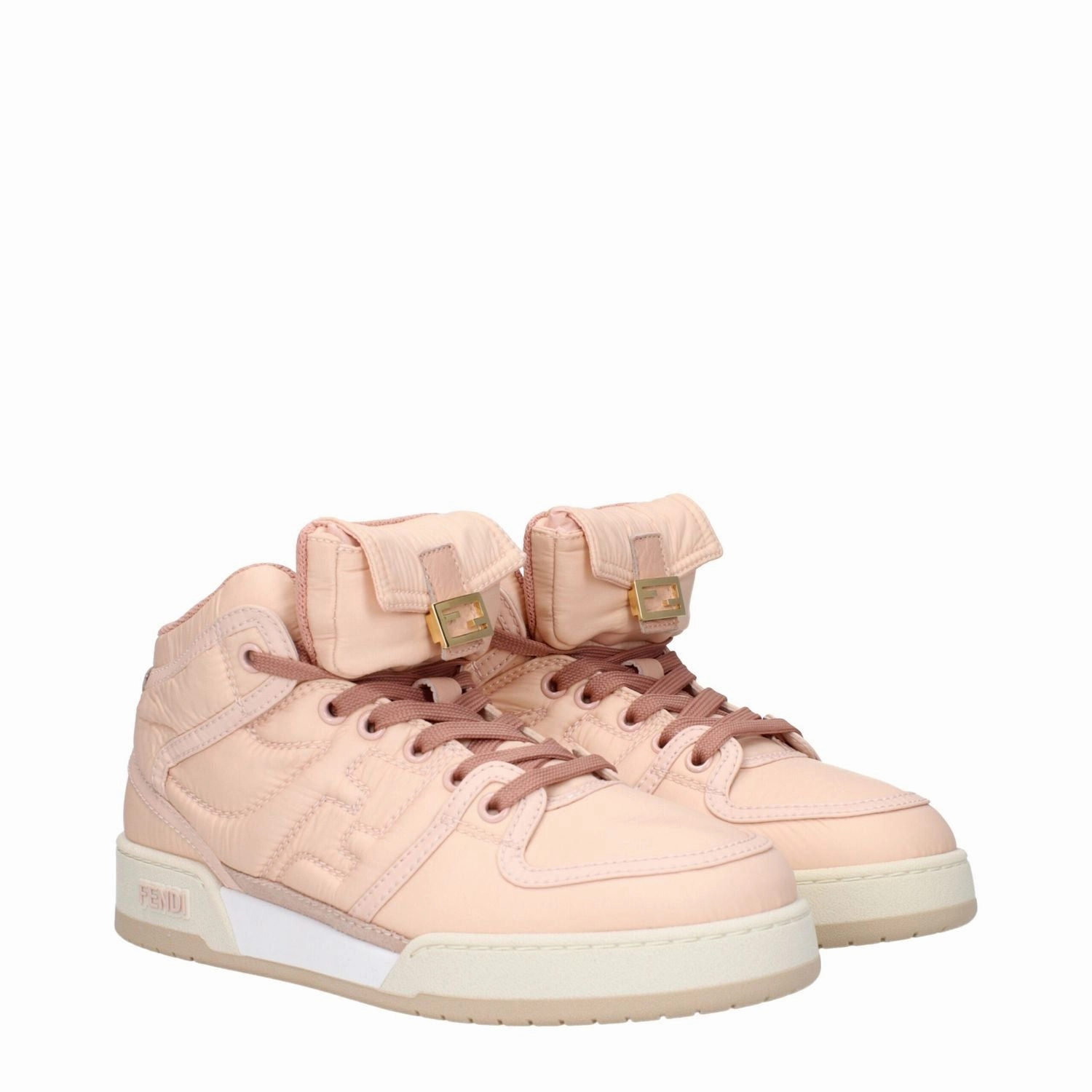 Fendi Pink Nylon High Top Sneakers Vans On But They Look Like Sneakers Lyrics