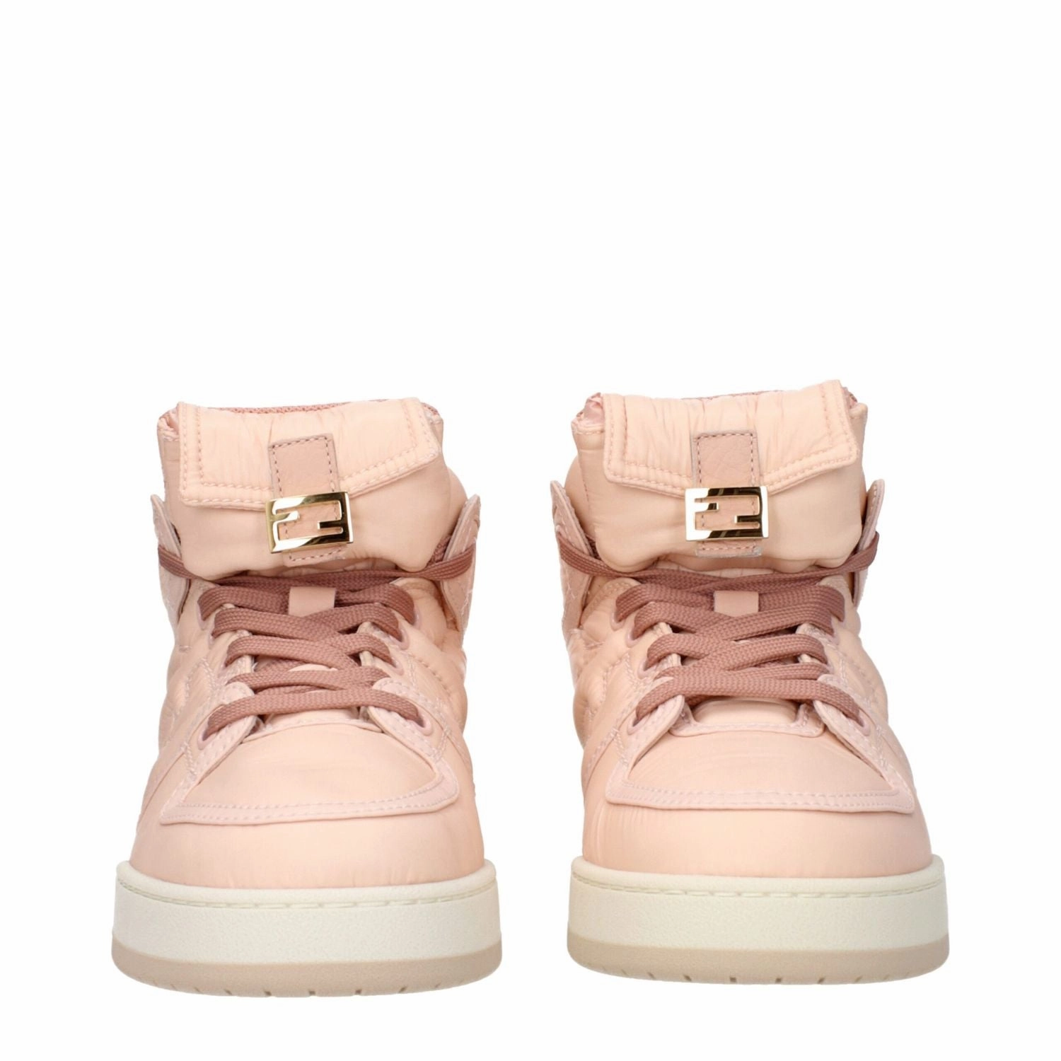 Fendi Pink Nylon High Top Sneakers Lighted Sneakers