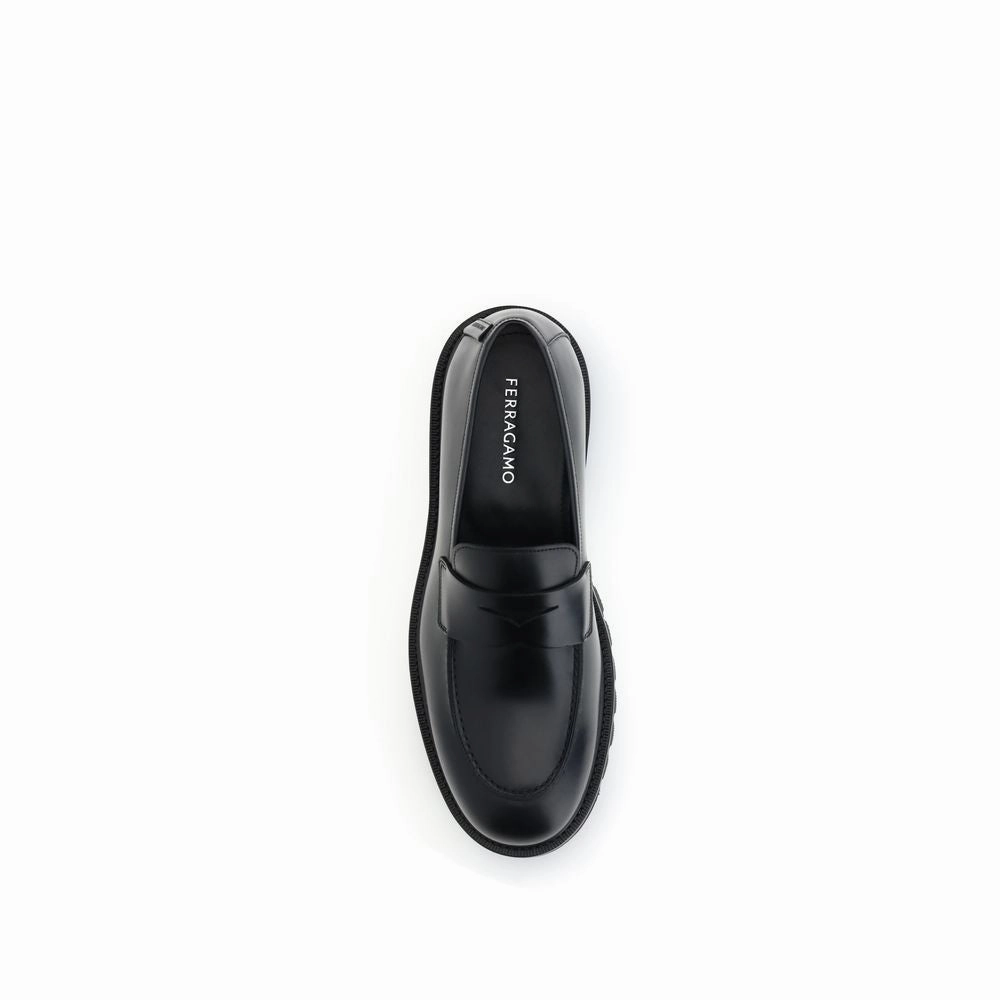 Ferragamo Black Rubber Slip-On Loafers Loafers And Shorts