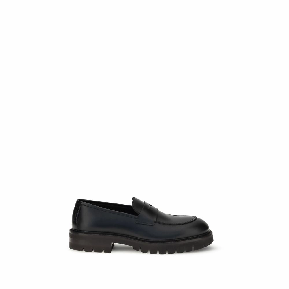 Buy Loafers Ferragamo Black Rubber Slip-On Loafers