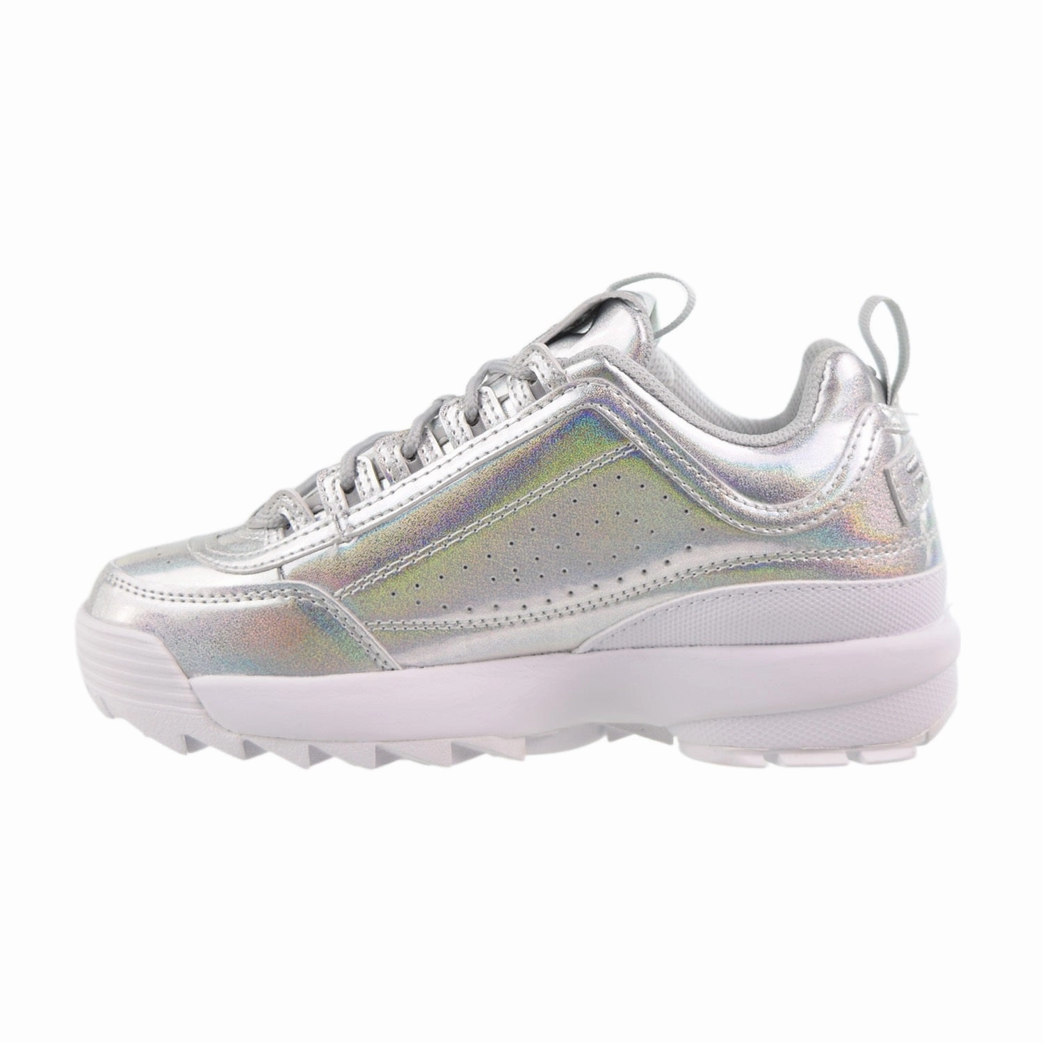 Flat Feet Shoes Store Fila Disruptor II Women's Shoes Iridescent-Silver