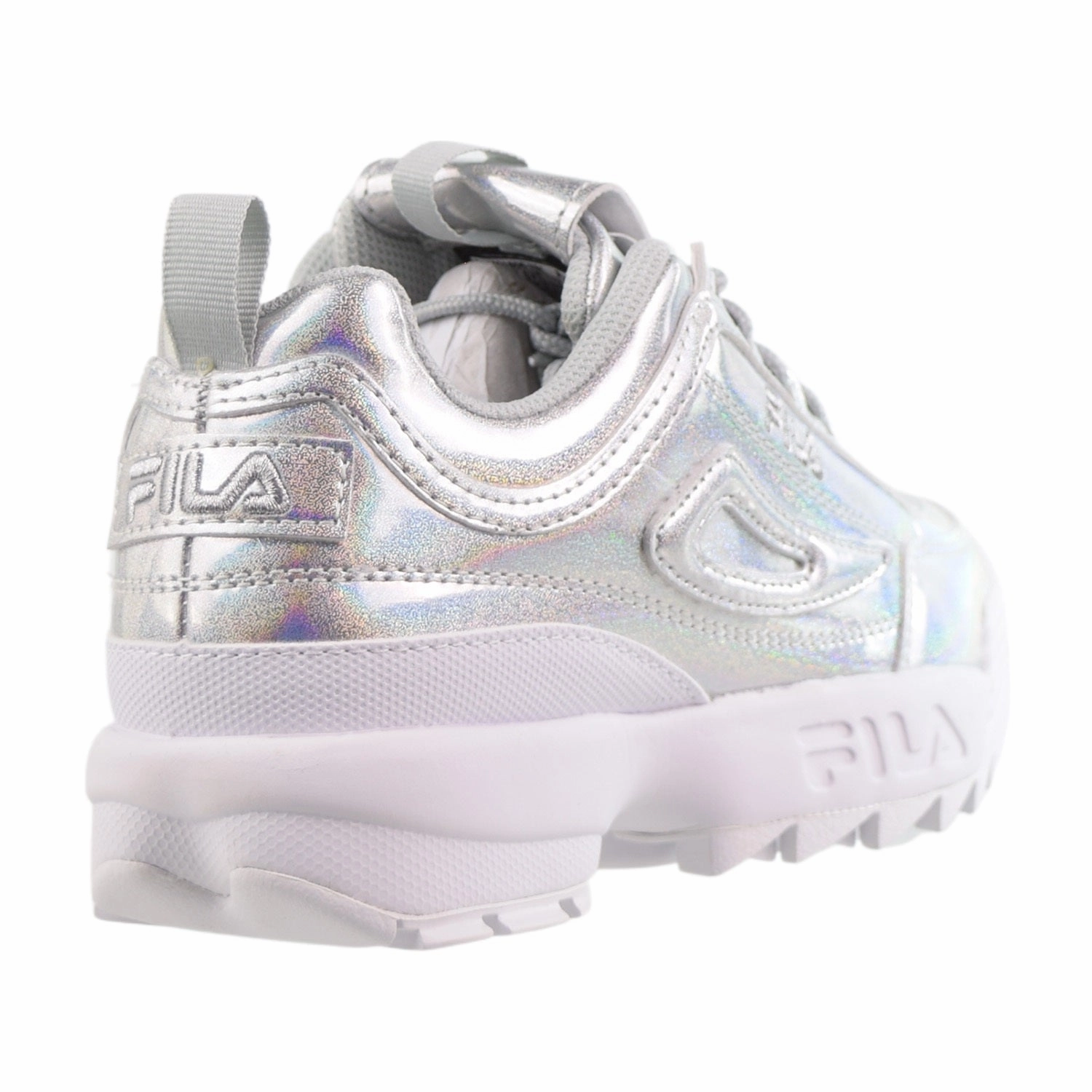 Flat Wedding Shoes Size Fila Disruptor II Women's Shoes Iridescent-Silver