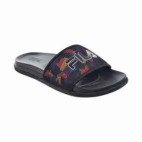 Fila Drifter Lux 90s Women's Slide Sandals Black-Old Gold-Capri Breeze Eva Sandals