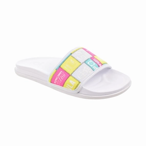 All Saints Fila Drifter Lux Patchwork Women's Slide Sandals White-Multi