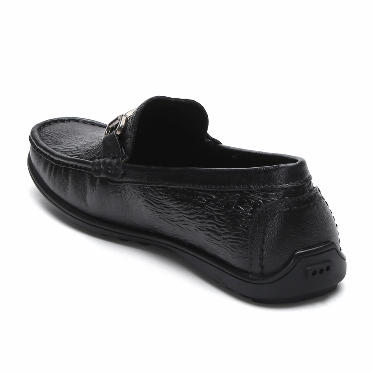 Fine-grain Leather Loafers for Men  9855 with Tree Bark Texture & Cushioned Insole Loafers With Strap