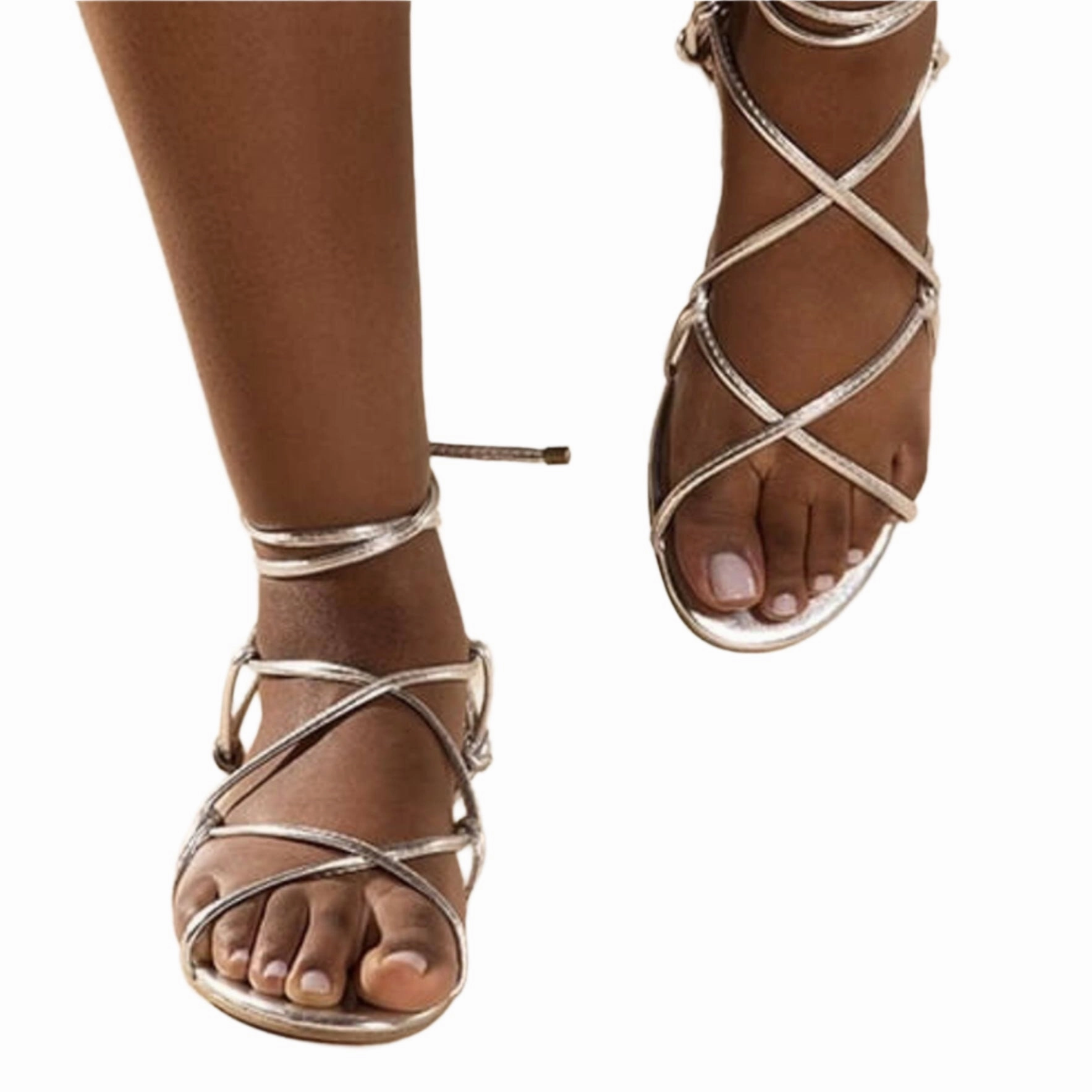 Flat vegan sandal by Arenaria - silver Espadrille Flat Shoes