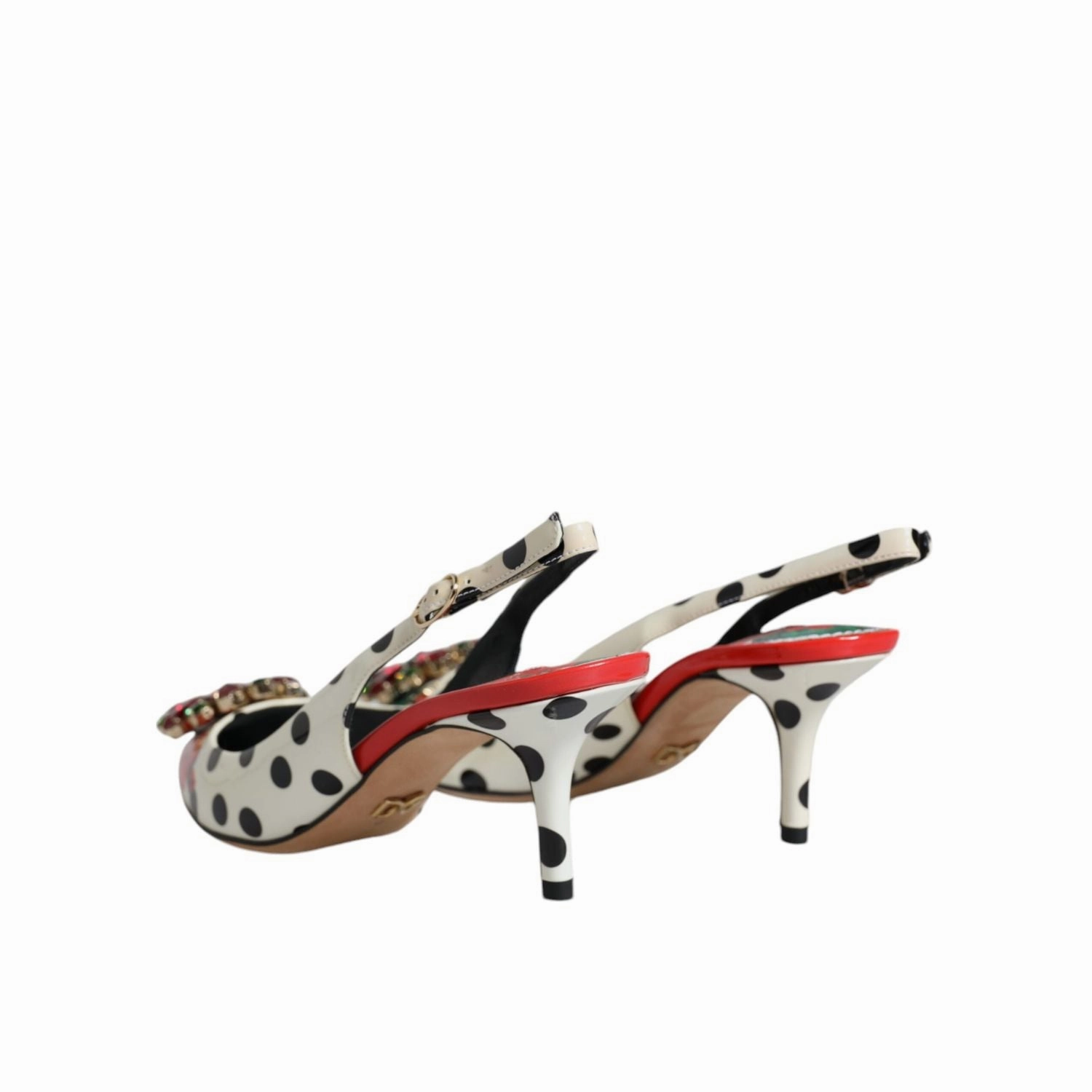 Sandals Sandals Dolce & Gabbana Multicolor Leather Crystal Heels Slingback Shoes