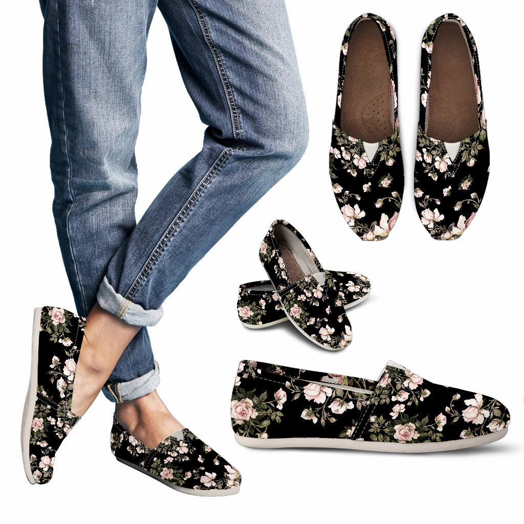 Floral Pattern Handcrafted Casual Shoes Shoes To Wear With Casual Dress