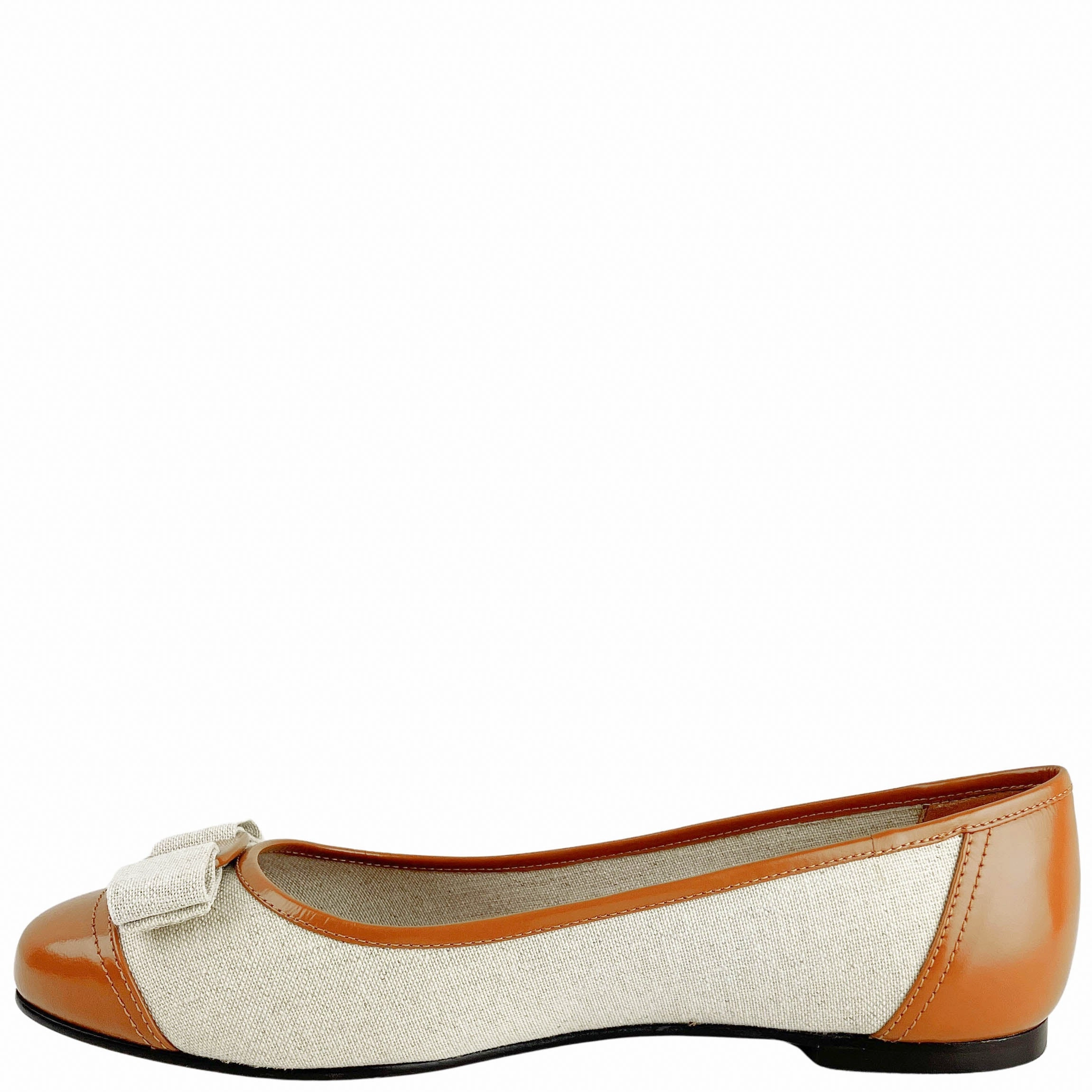 Flat Shoes That Are Comfortable Ferragamo Varina Sun Ballet Flats in Cognac