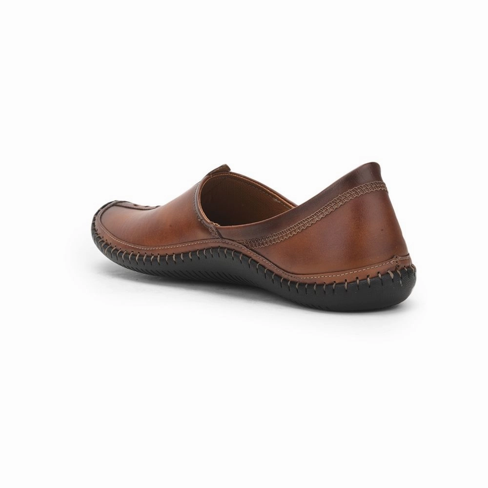 Fortune Tan Casual Mojari For Men BRL-25 By Liberty Business Casual Slip On Shoes