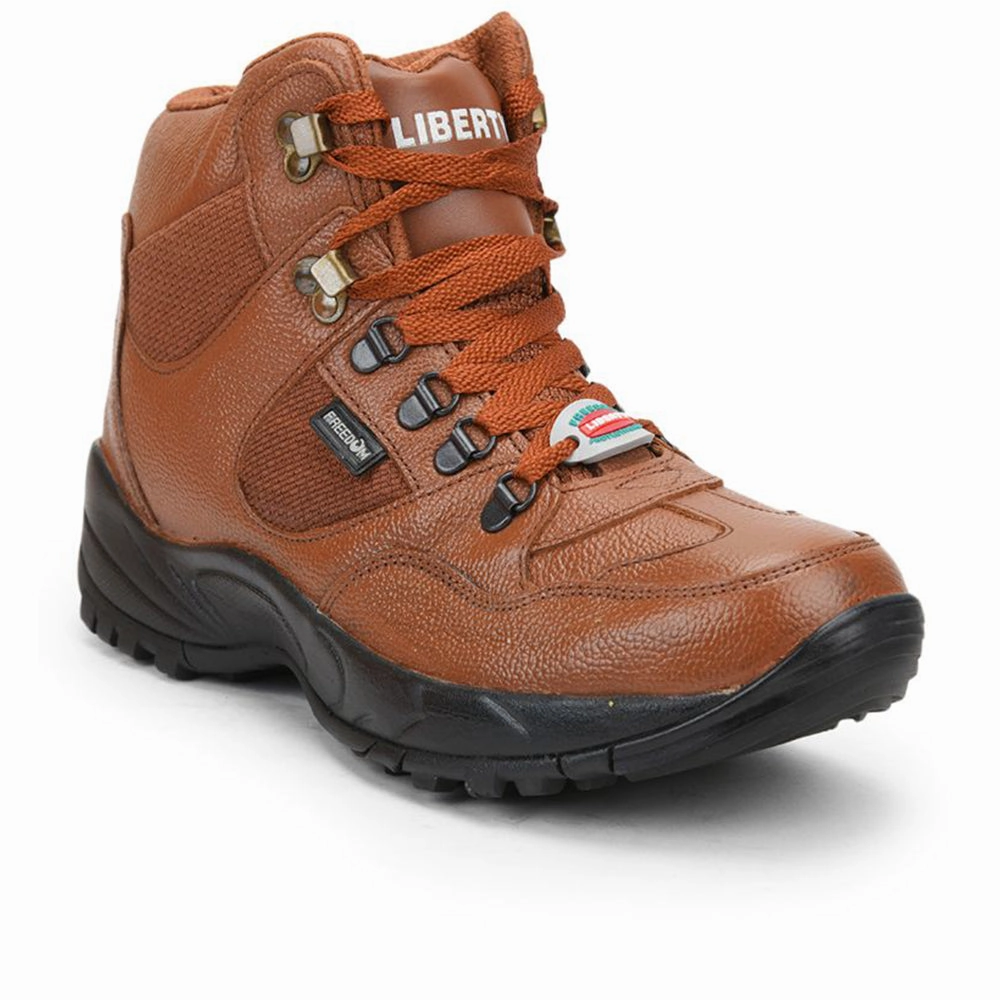Freedom By Liberty Mens SHAURYA Defence Lacing Tan Trekking Boots Steel Toe Casual Dress Shoes