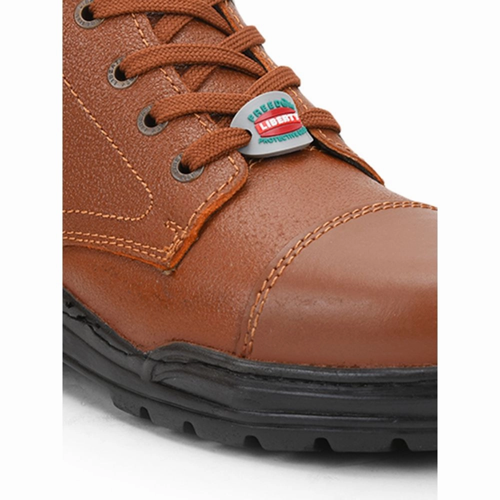 Best Casual Shoes For Walking And Standing All Day Freedom Casual Tan Police Leather High Ankle Boot with ZIP VEER-2 By Liberty