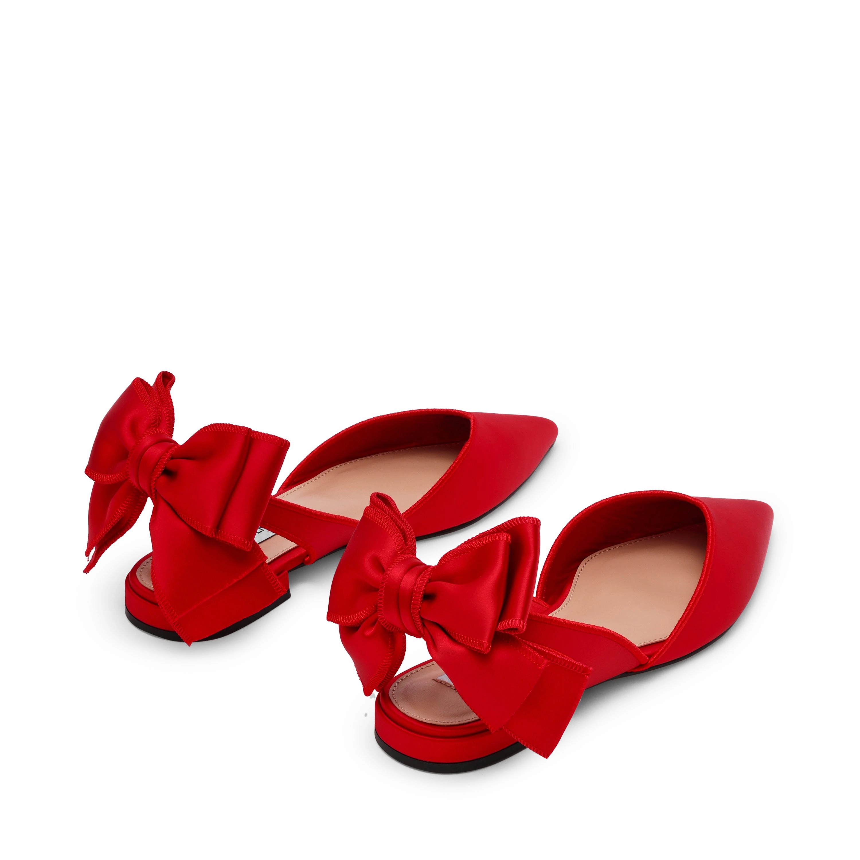 Retro Flat Shoes Synthia Flat Shoe RED SATIN