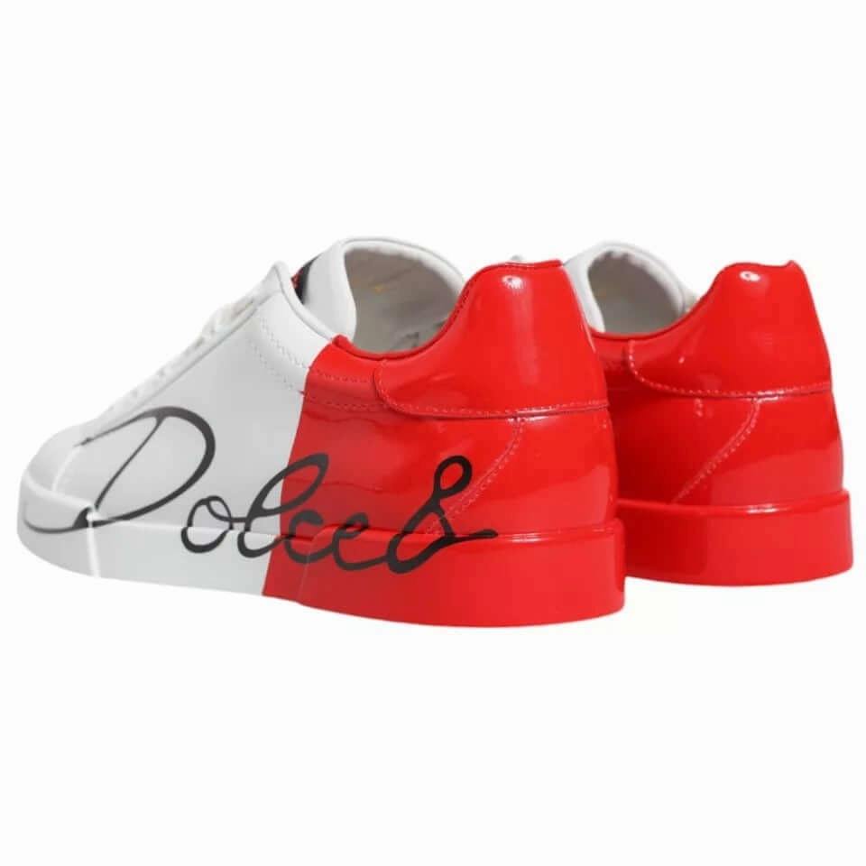 Turtle Sneakers Dolce & Gabbana White Red Portofino Low Top Sneakers Shoes