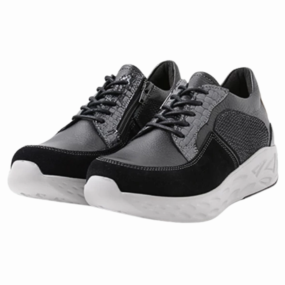 Norway Casual Shoes Wolky Bounce Black Combi Leather Sneaker (Women's)
