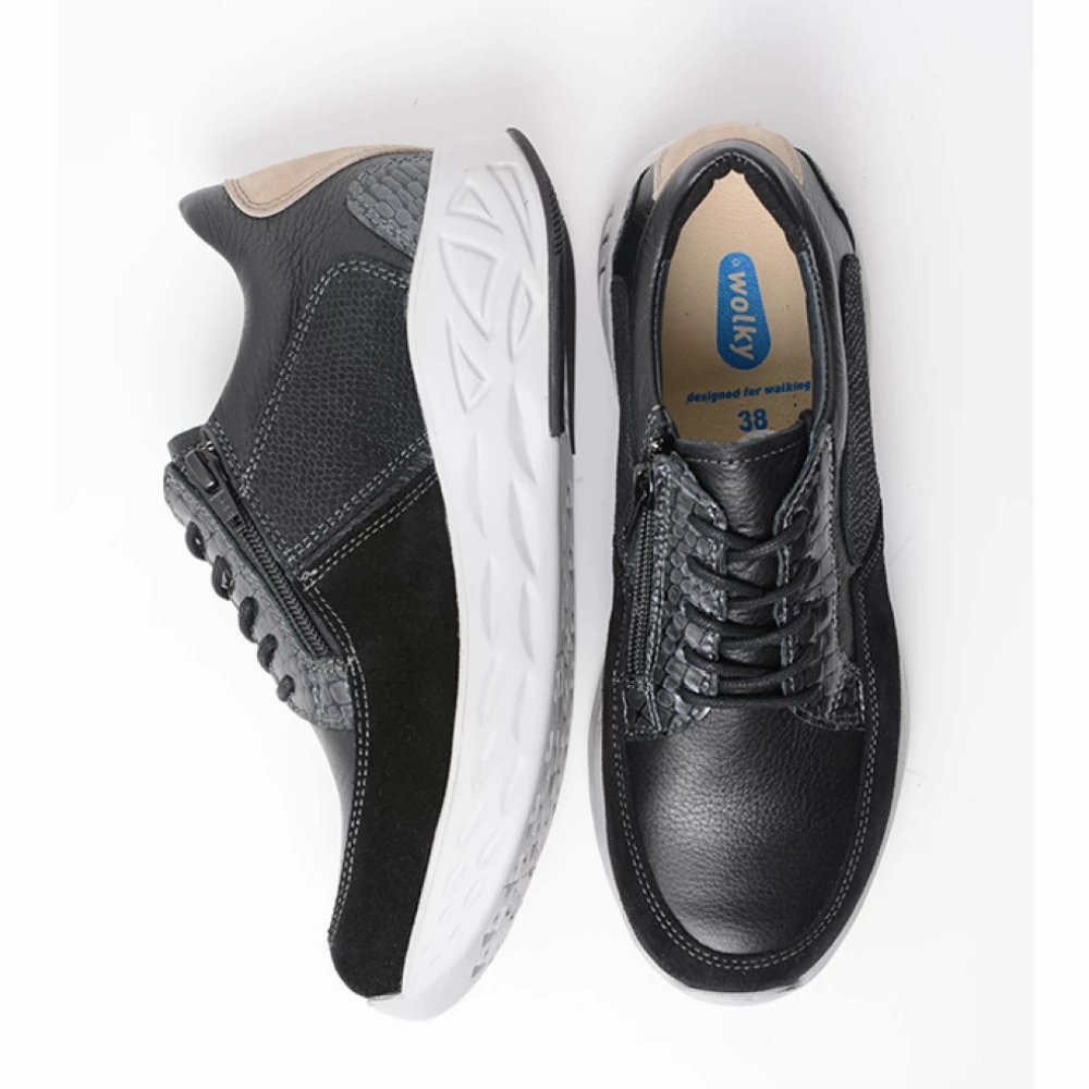 Women's Casual Shoes On Sale Wolky Bounce Black Combi Leather Sneaker (Women's)