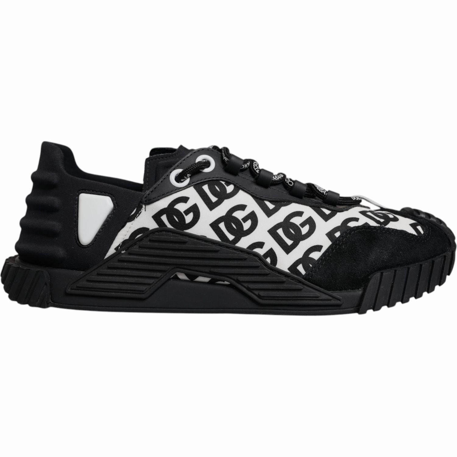 Slide Sneakers Dolce & Gabbana Black Logo Lace Up Low Top NS1 Sneakers Shoes