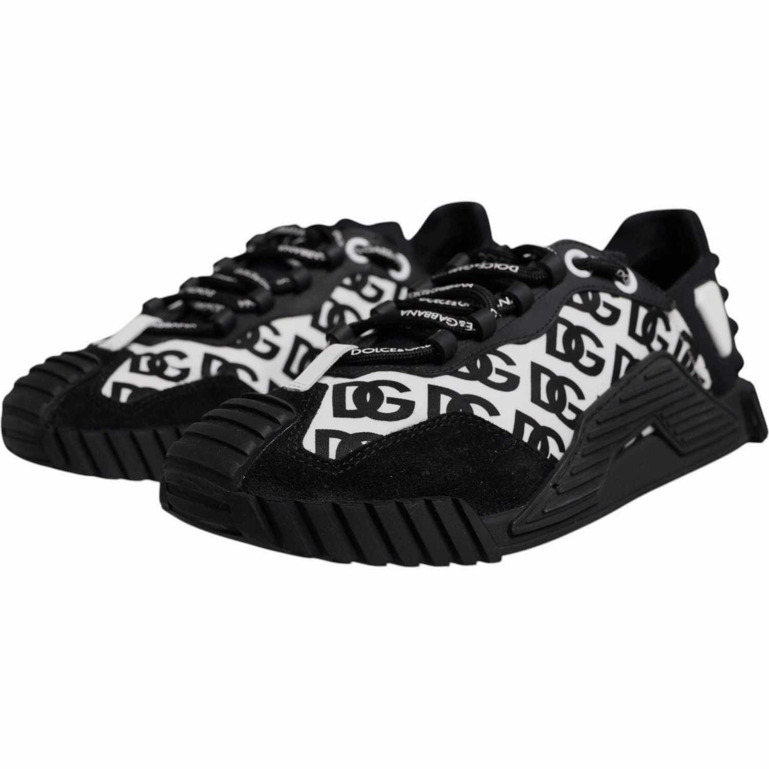 Casual Shoes Sneakers Dolce & Gabbana Black Logo Lace Up Low Top NS1 Sneakers Shoes