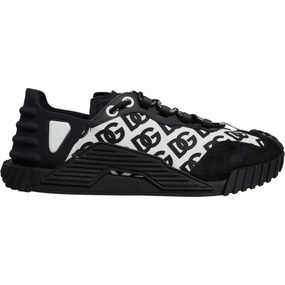 Dolce & Gabbana Black Logo Lace Up Low Top NS1 Sneakers Shoes Sneakers For Swollen Feet