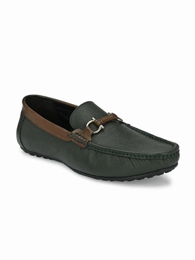 Ny Loafers Sutton Green Loafers with Buckle