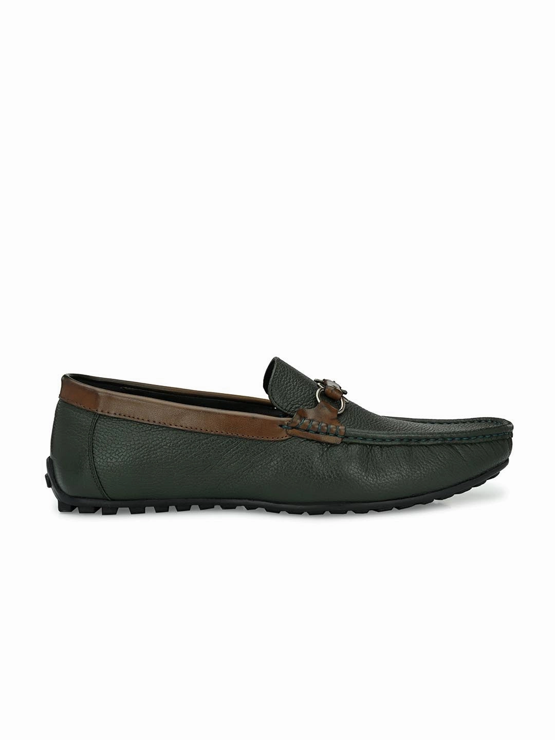 Theory Loafers Sutton Green Loafers with Buckle