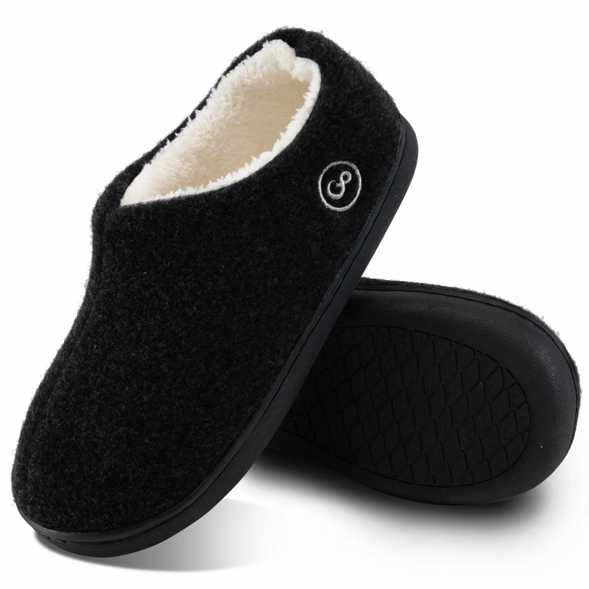 German House Slippers Ecetana Womens Comfortable Slippers Plush Fleece Lined Memory Foam Closed Back House Shoes