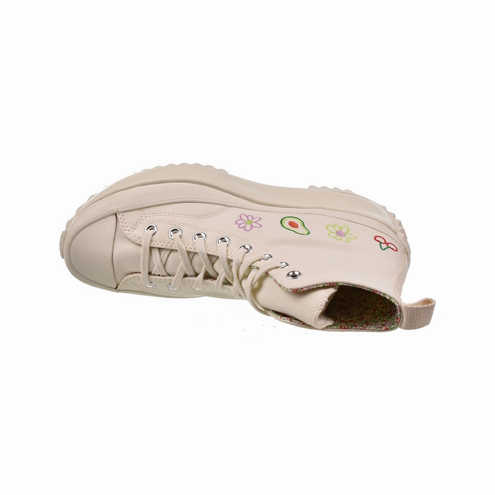 Converse Run Star Hike Platform Hi Embroidered Fruits & Florals Mens Shoes Egret Casual Bottom Shoes