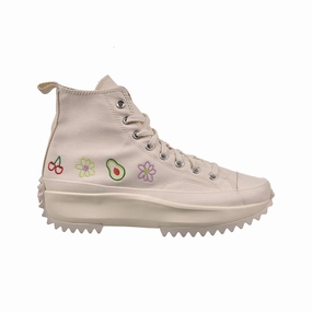 Good Shoes Casual Converse Run Star Hike Platform Hi Embroidered Fruits & Florals Mens Shoes Egret