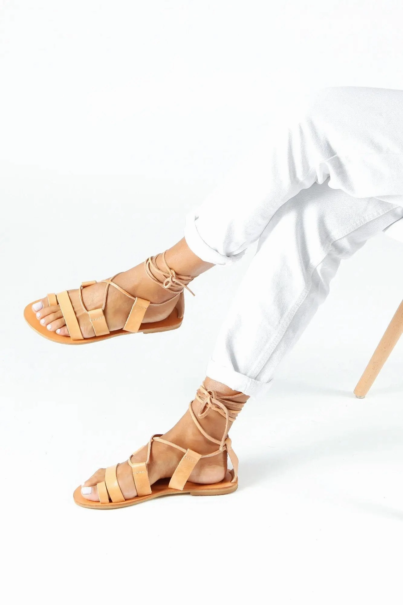 Wide Size Sandals NEFELI Handmade Greek Sandals