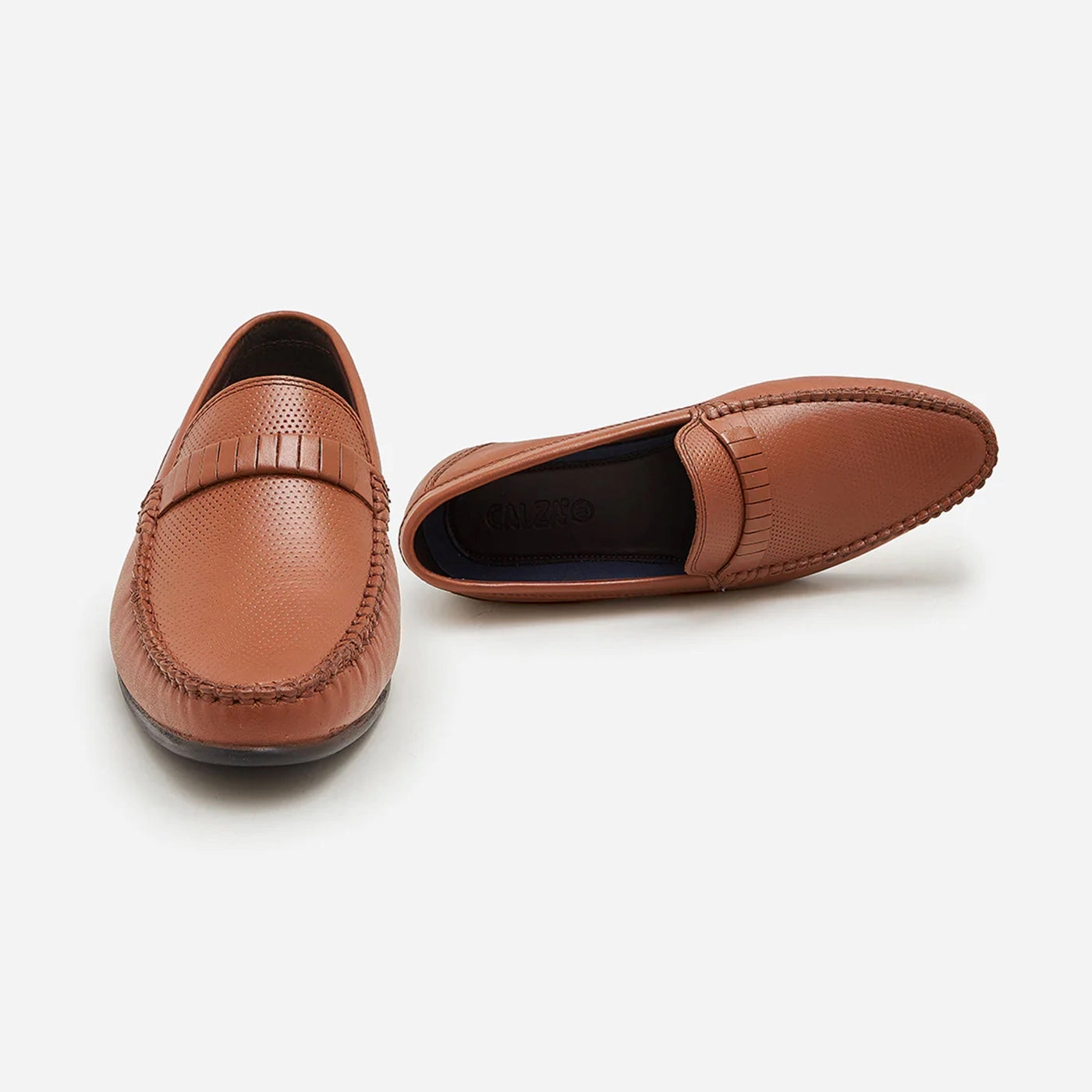 Khakis And Loafers Men's Textured Leather Loafers