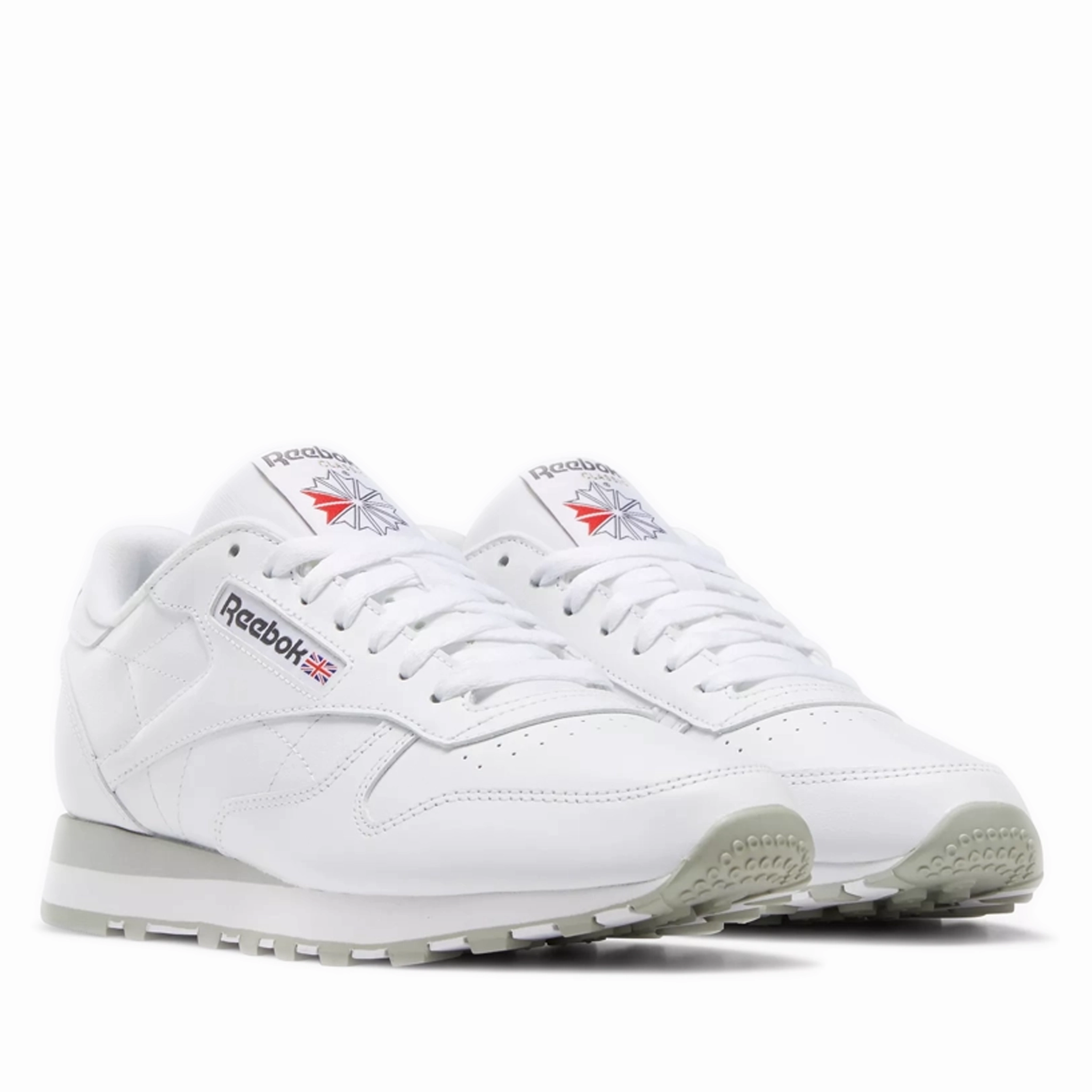 Best Hiit Sneakers Men's Reebok Classic Leather Shoes - White/Pure Grey