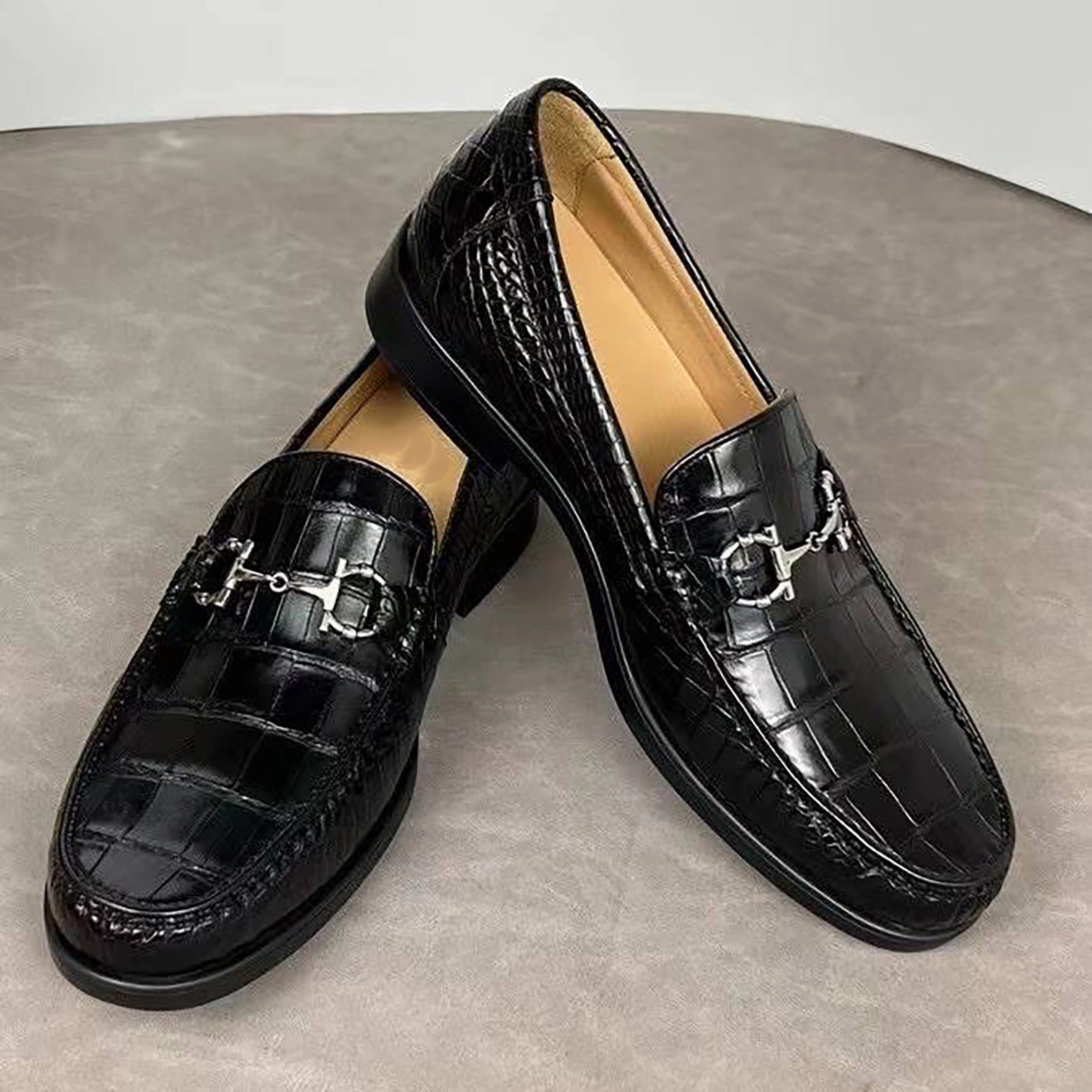 Genuine Alligator Skin Loafers  Premium Handmade Bit Dress Shoes for Men Loafers At