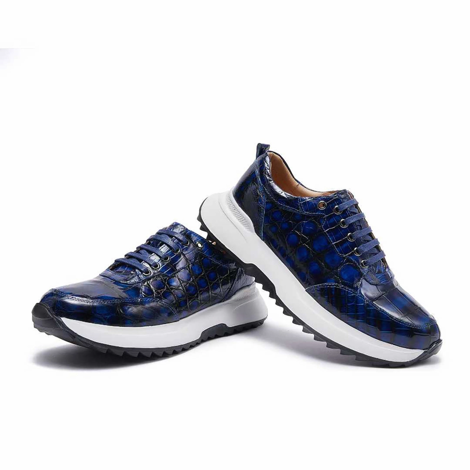 Genuine Alligator Sneakers for Men  Handcrafted Blue Patina with Sport Sole and Distinctive Exotic Texture Sneakers Air Max 97