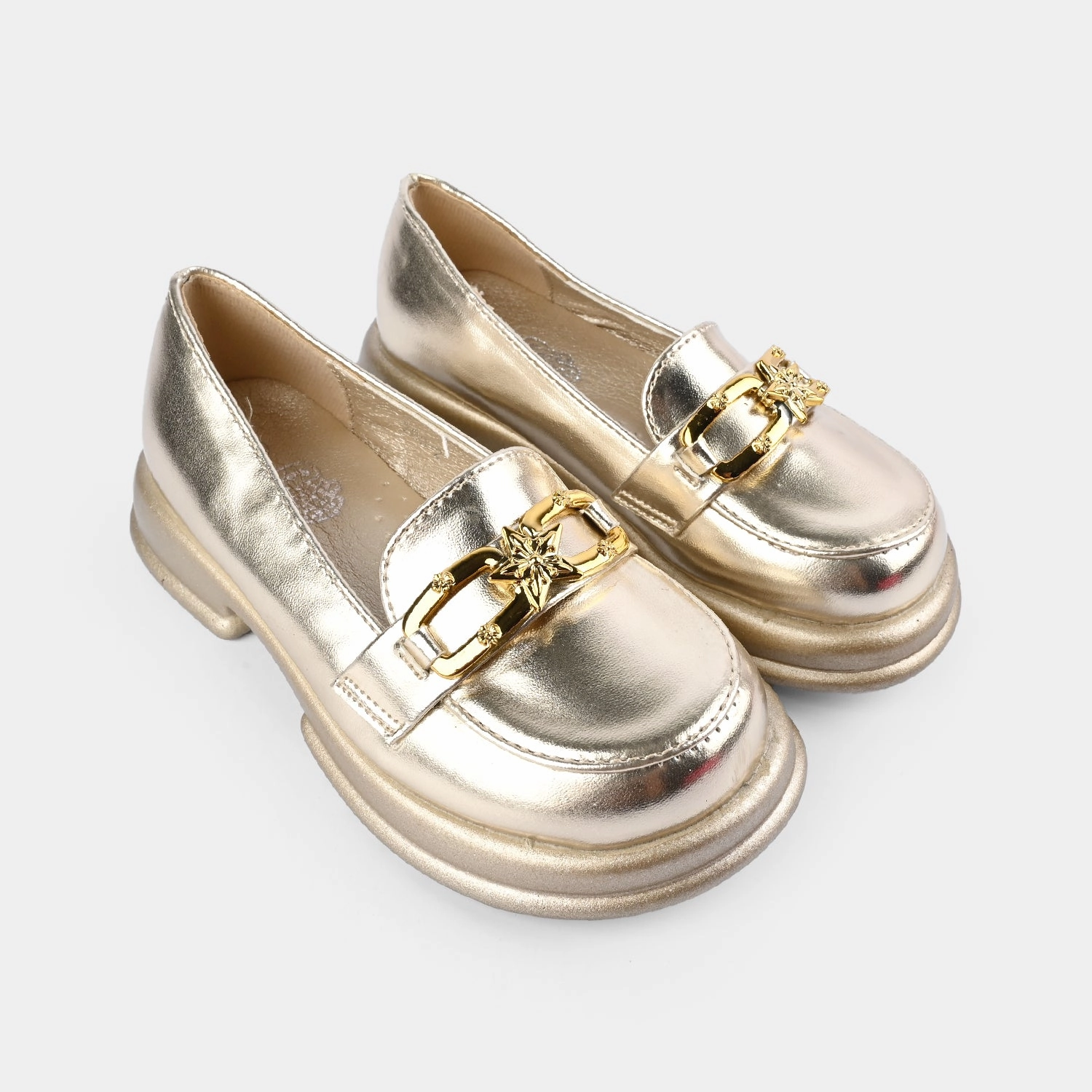 Girls Loafer 703-2-Golden Penny Loafers Sale