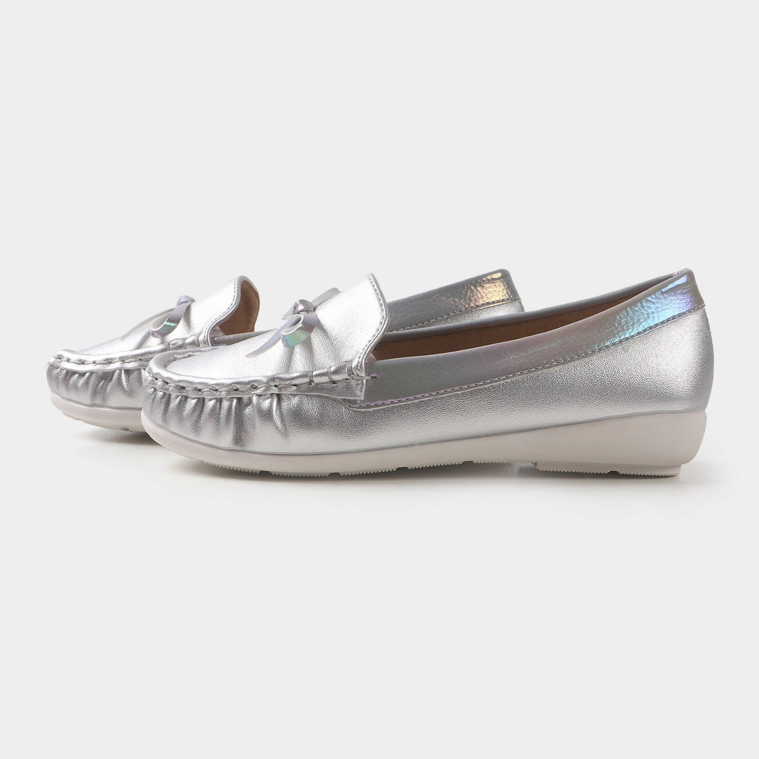 Loafers Royal Blue Girls Loafers 202109-3 - SILVER
