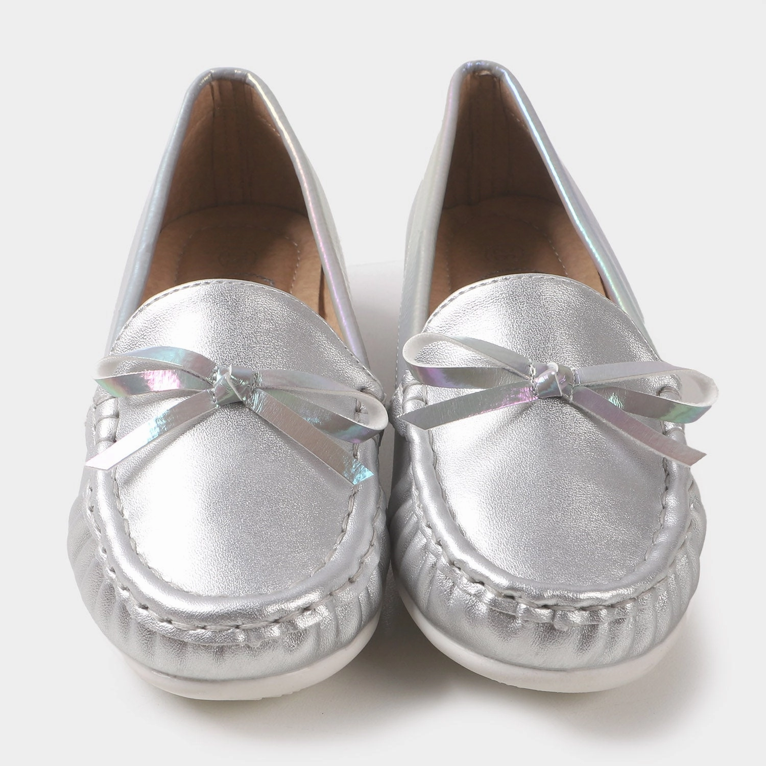 G H Bass Loafers Girls Loafers 202109-3 - SILVER