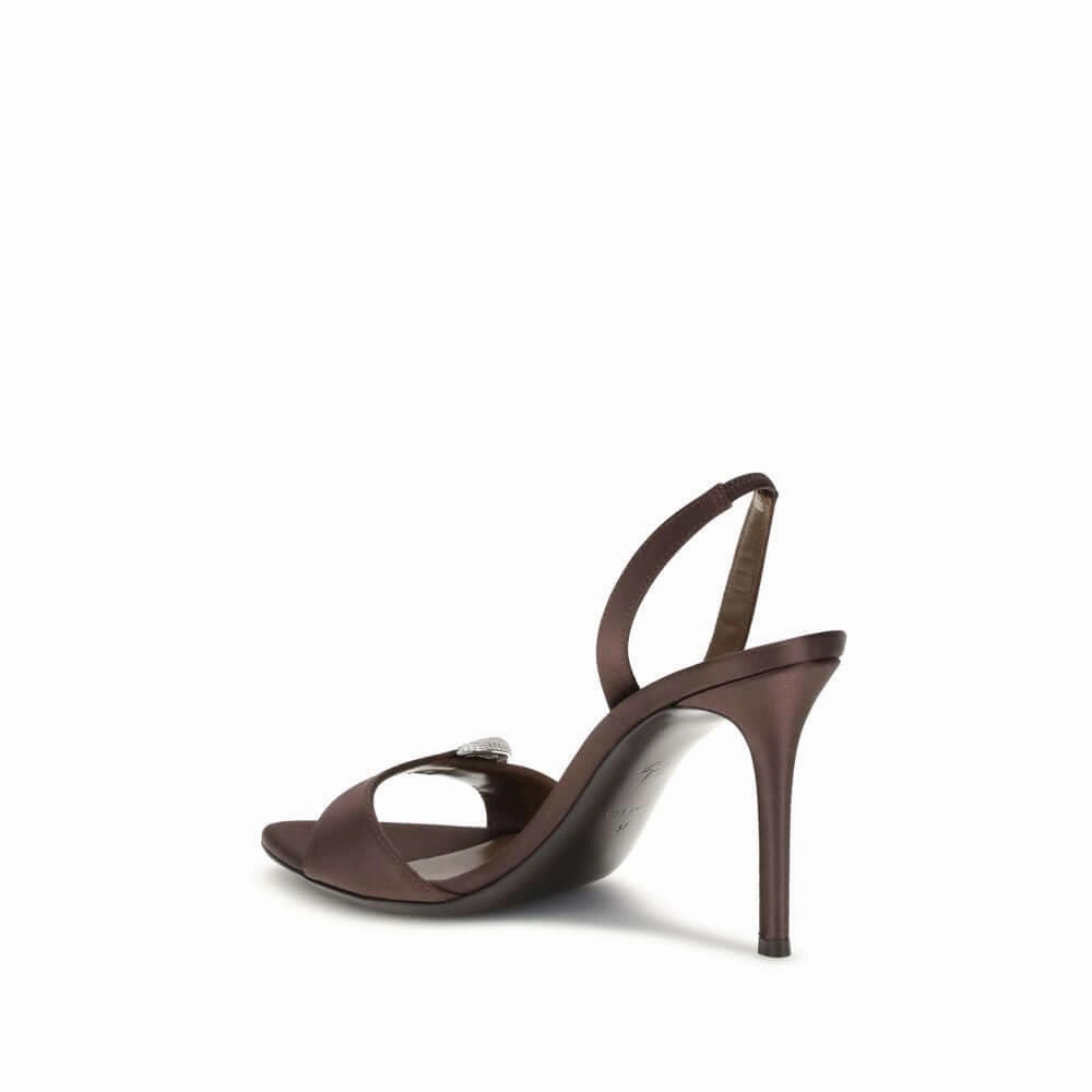 Pucci Sandals Giuseppe Zanotti Brown Silk Stiletto Heel Sandals