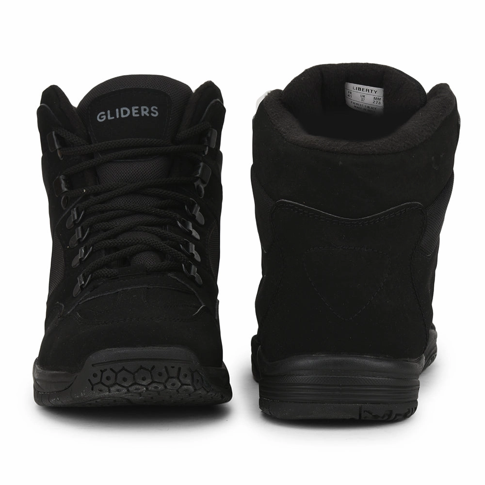 Disruptor Casual Alloy Toe Mid Work Shoe Gliders (Black) Casual Lace Up Shoes For Men EVEREST-1 By Liberty