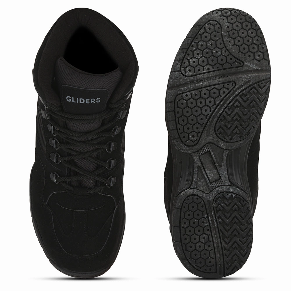 Casual Business Shoes Gliders (Black) Casual Lace Up Shoes For Men EVEREST-1 By Liberty