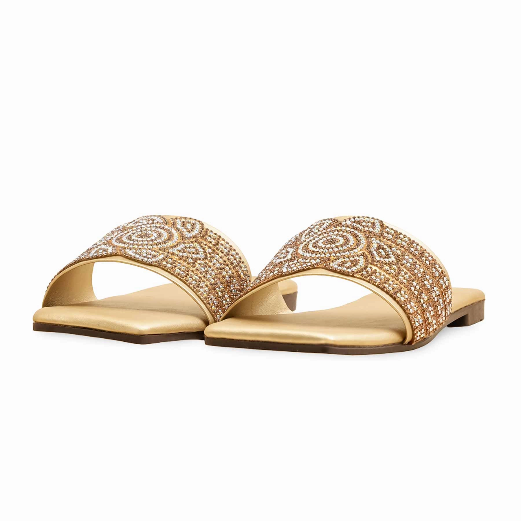 Norsso Slides Golden Casual Slipper CL2098