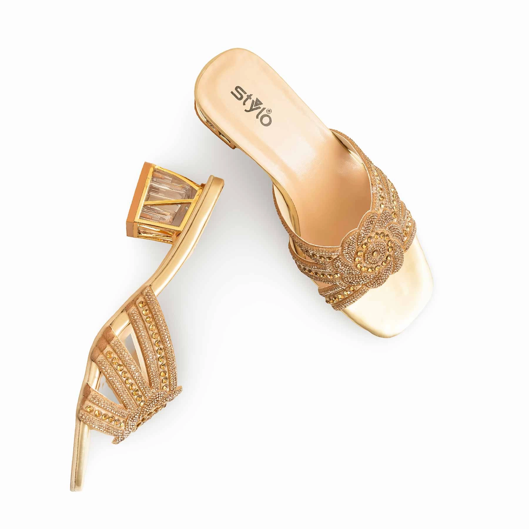 Golden Fancy Women Slipper FN7950 Slippers With Heel Support