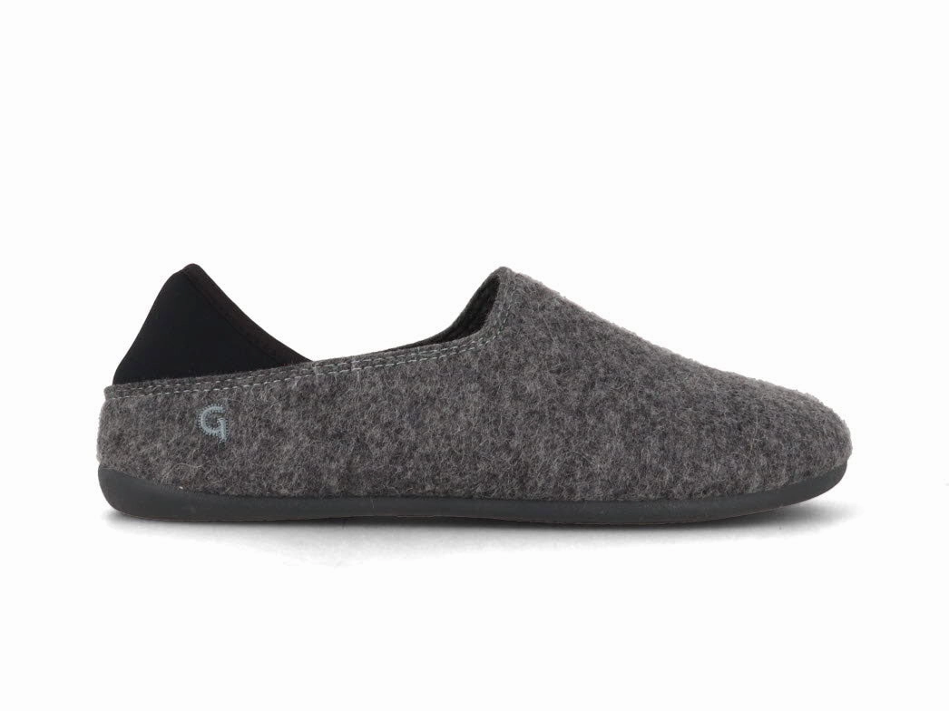 Chenille Slippers Gottstein Women Men Wool 'Slip-On', grey charcoal