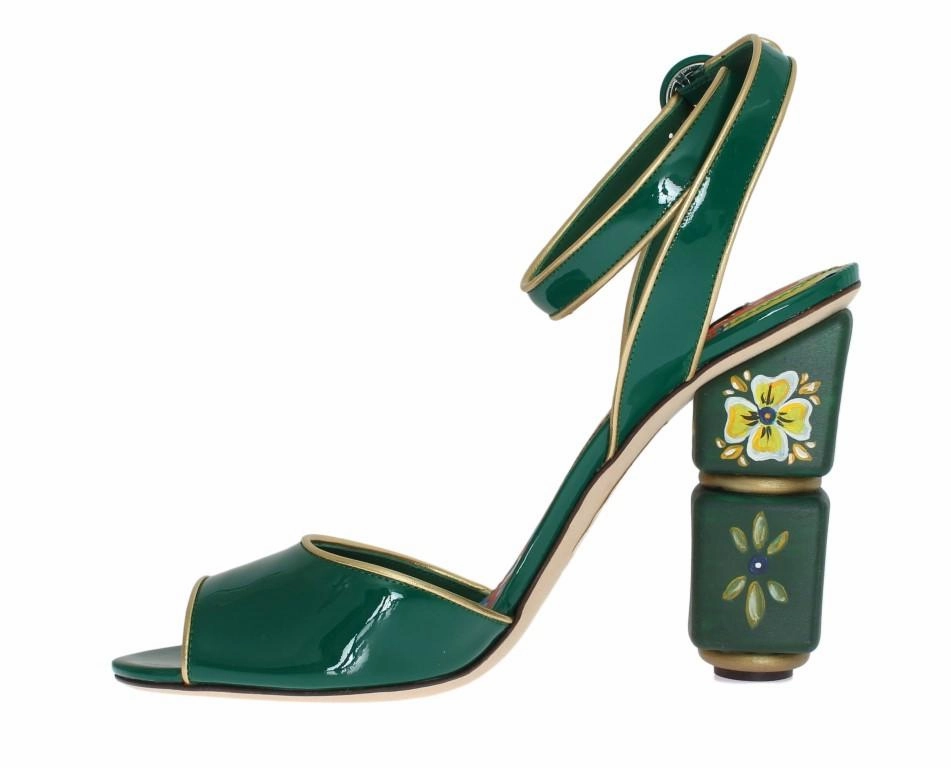 Barbados Resort Green Leather Handpainted Shoes