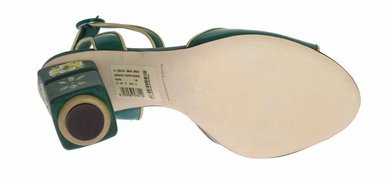 Green Leather Handpainted Shoes Under Armour Ignite Slide Sandals