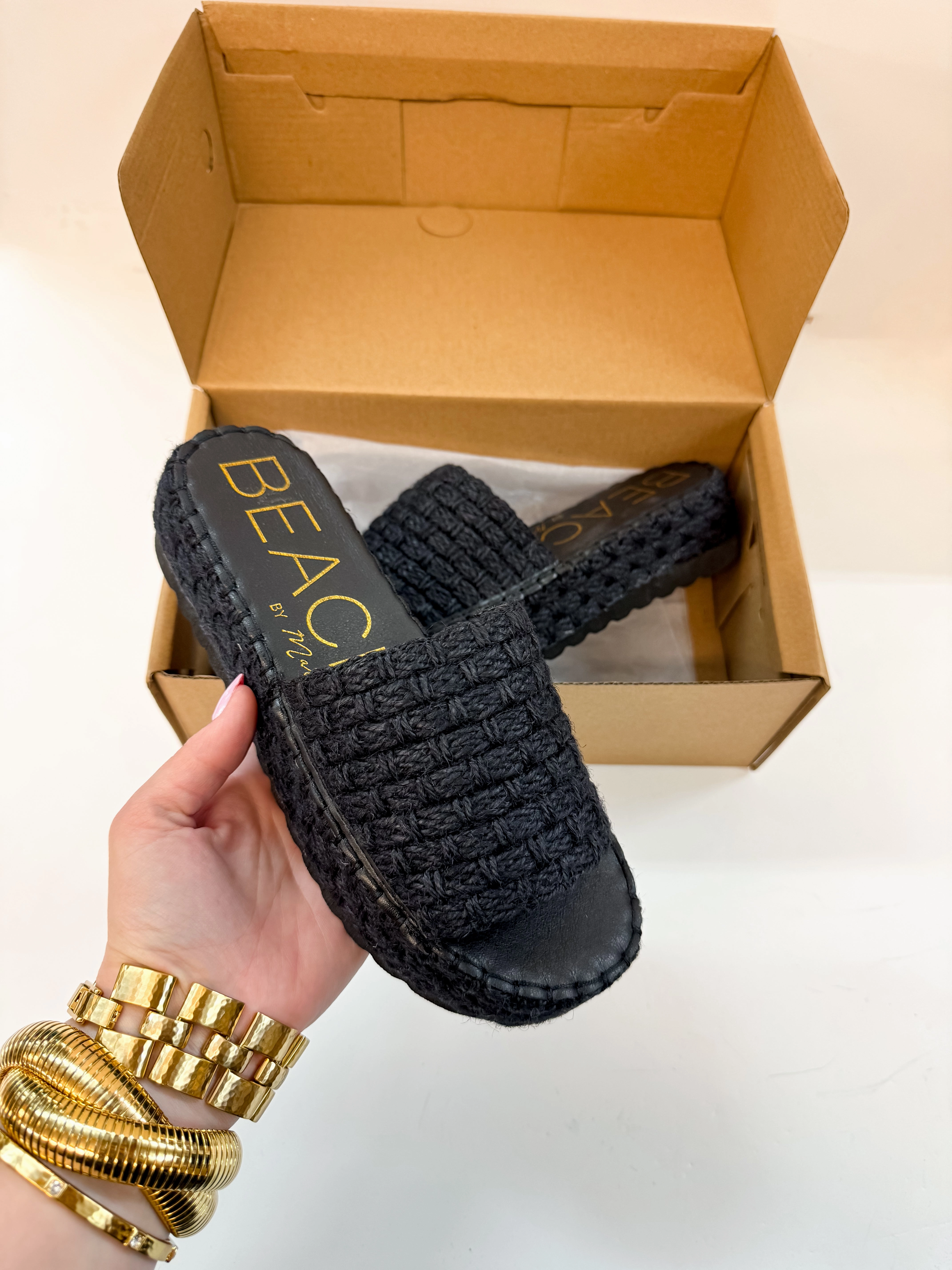 Roxy Beaded Flip Flops Matisse | Del Mar Platform Sandal in Ebony Black