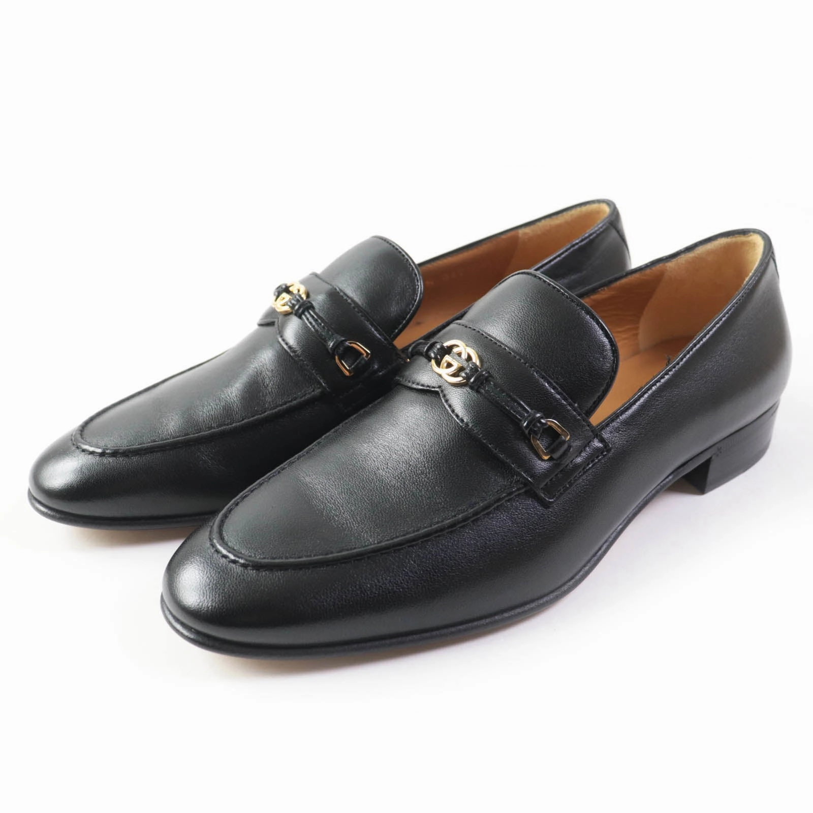 Loafers Low Heel Gucci Horsebit Interlocking G Loafers Black 37.5